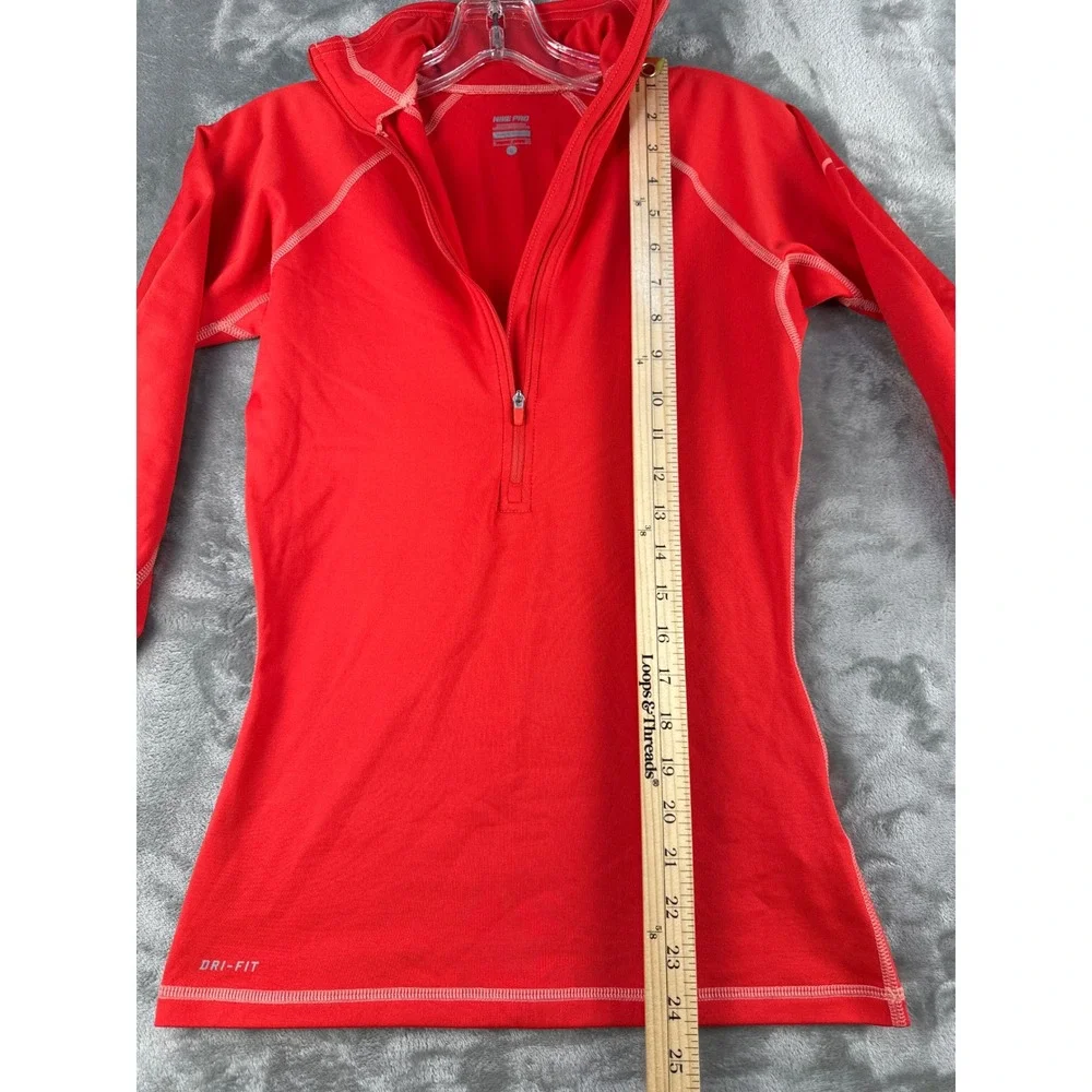Nike Pullover Womens S Nike Pro Dri-FIT Red Half-Zip Thumbhole EUC